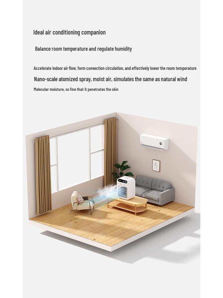 Compact Cross-Border Mini Desktop Air Conditioner Fan - Ideal for Dorms and Student Use