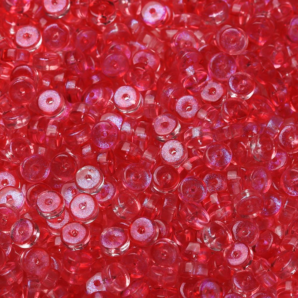 50pcs Glass Round Flat Wheel Beads Colored Loose Spacer Beads for DIY Jewelry Making Earrings Necklaces Bracelets Accessories