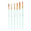 6pcs Paint Brush 6 Sizes Convenient Practical Reliable Durable Light Green Handle Drawing Supplies for Artists