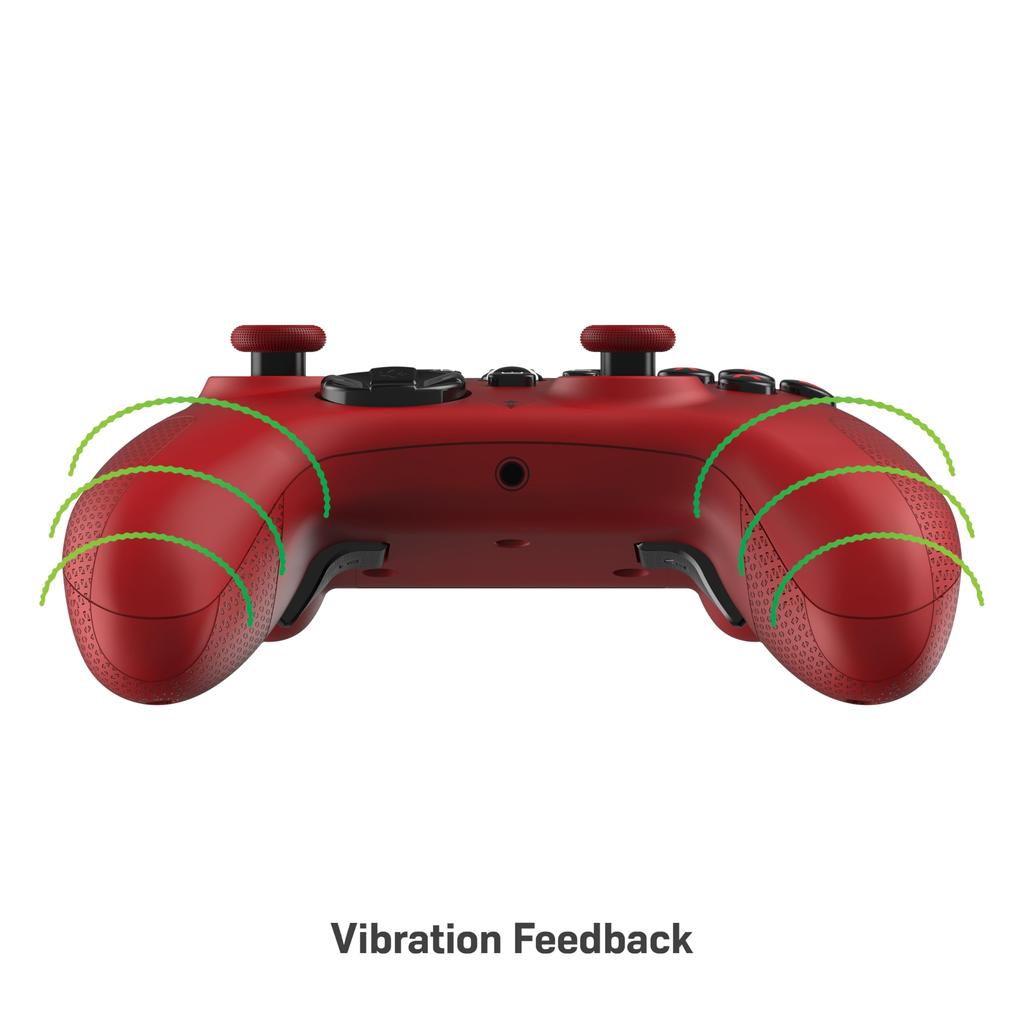 Kontroler Turtle Beach przewodowy USB Xbox Steam Gamepad do komputera z systemem Windows Przyciski tylne Brak ustawień wstępnych EQ Wzmocnienie kroków Czerwony Czerwony Oficjalnie React-R [Xbox