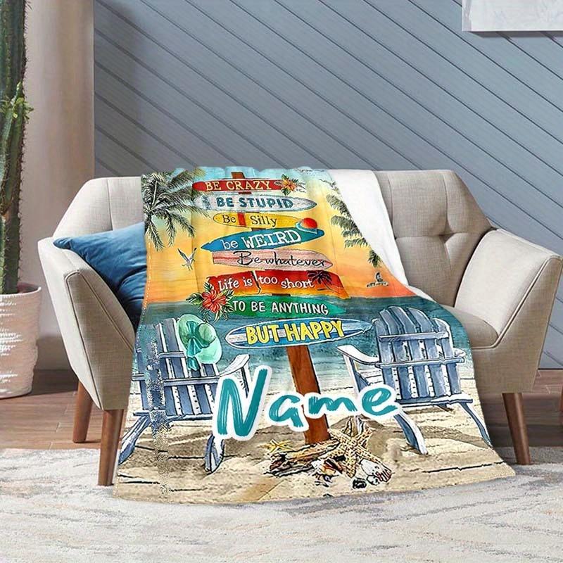 Holiday Style Customize Your Name Blanket Warm Comfortable And Soft Blankets Are Suitable For Home Chairs Office Sofas Sofas Office Camping And Gifts