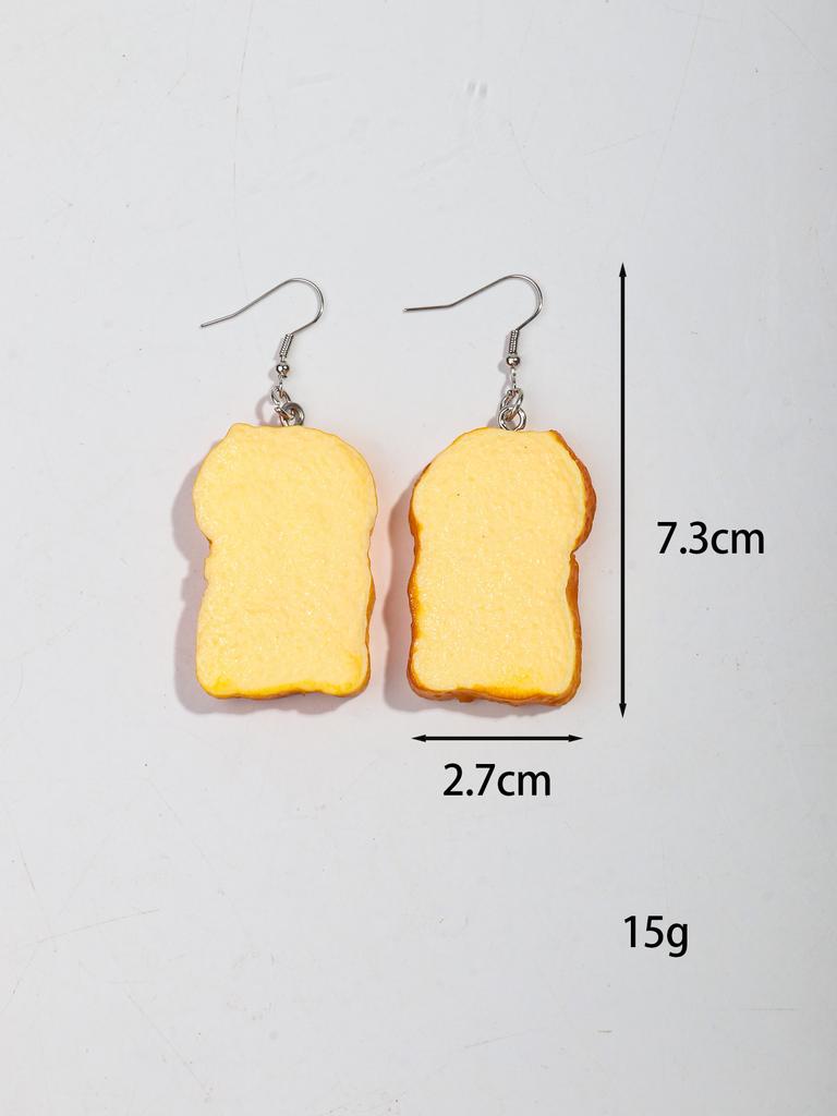 New Cute Acrylic Simulated Toast Drop Earrings for Women Funny Bread Slices Potato Chip Drop Earring Creative Jewelry 2025 Gifts