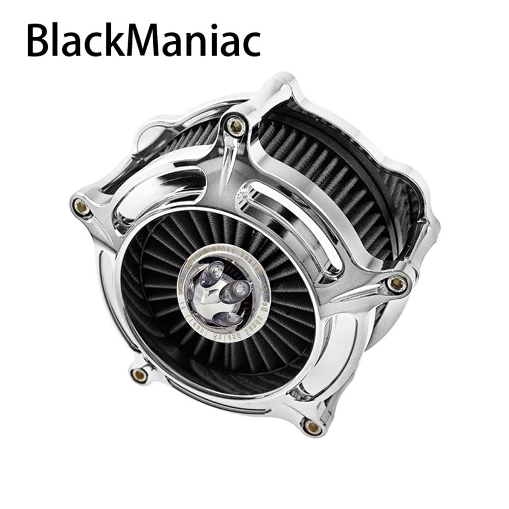 RSD Turbine Air Cleaner Chrome Intake Filter For Harley Sportster XL 48 883 Dyna V-Rod Softail Fat Boy Touring Ultra FLHR FLHX