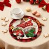 Christmas Element Linen Placemats - Anti-Dirt Tabletop Decor for Kitchen Xmas Party Home