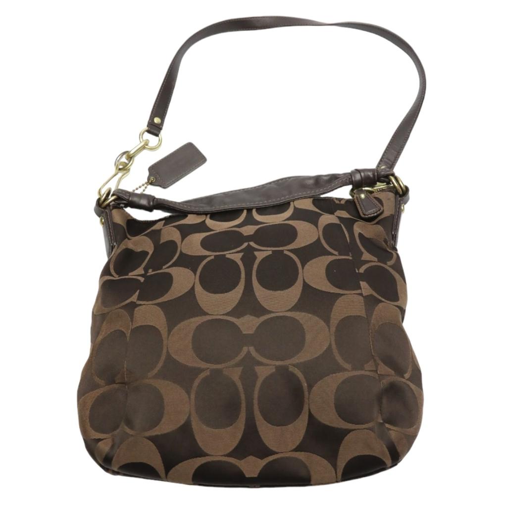 Coach Canvas Tote Bag Handbag Leather Brown Women 14904 Used