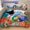 Ariel Moonlit Ocean Print 3Pcs Bedding Set,Duvet Cover with 2 Bedro,Pillowcase Home Birthday Gift