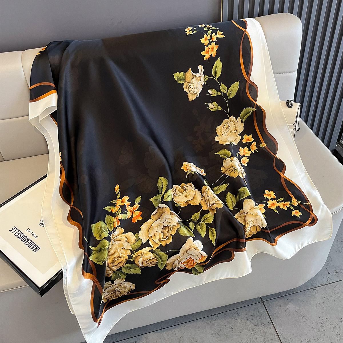 Spring Summer Thin Multi-Functional Print Scarf  New Shawl Wrap Design Headband Print Scarves Bandana High-End Trendy Poncho 85x180cm