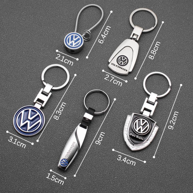 For Volkswagen 3D Metal/Leather Car Keychain Key Chain Ring Key Holder For VW Golf 6 7 8 4 5 MK4 MK5 MK6 MK7 B6 GTI Key Chain Rings Accessories YZ6