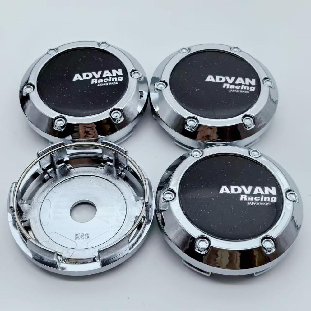 4pcs 66mm Car Wheel Center Caps With Advan Logo Emblem Badge Wheel Hubcaps Rims Hub Center Dust Cover Car Styling Accessories