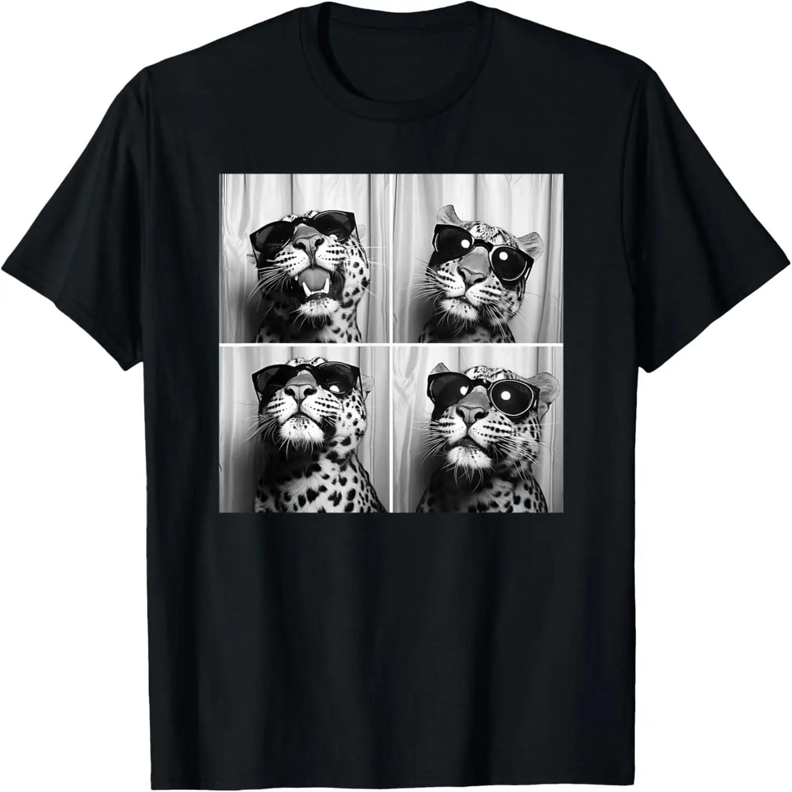 

Leopard Face Wearing Sunglasses Animal Leopard Graphic T-Shirt XXXXXL чёрный