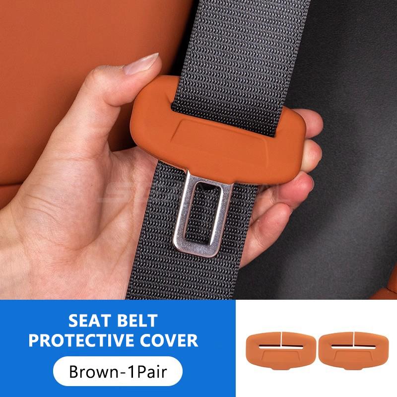 2Pcs Seat Belt Buckle Cover Anti-Scratch Rubber Car Seat Buckle Protector Clip Protection Cover Universal for SUV Sedan