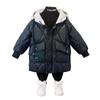 Boys' Down Jacket Medium and Large Children's Thickened Cotton-Padded Clothes Baby Mid-Length Cotton-Padded Jacket