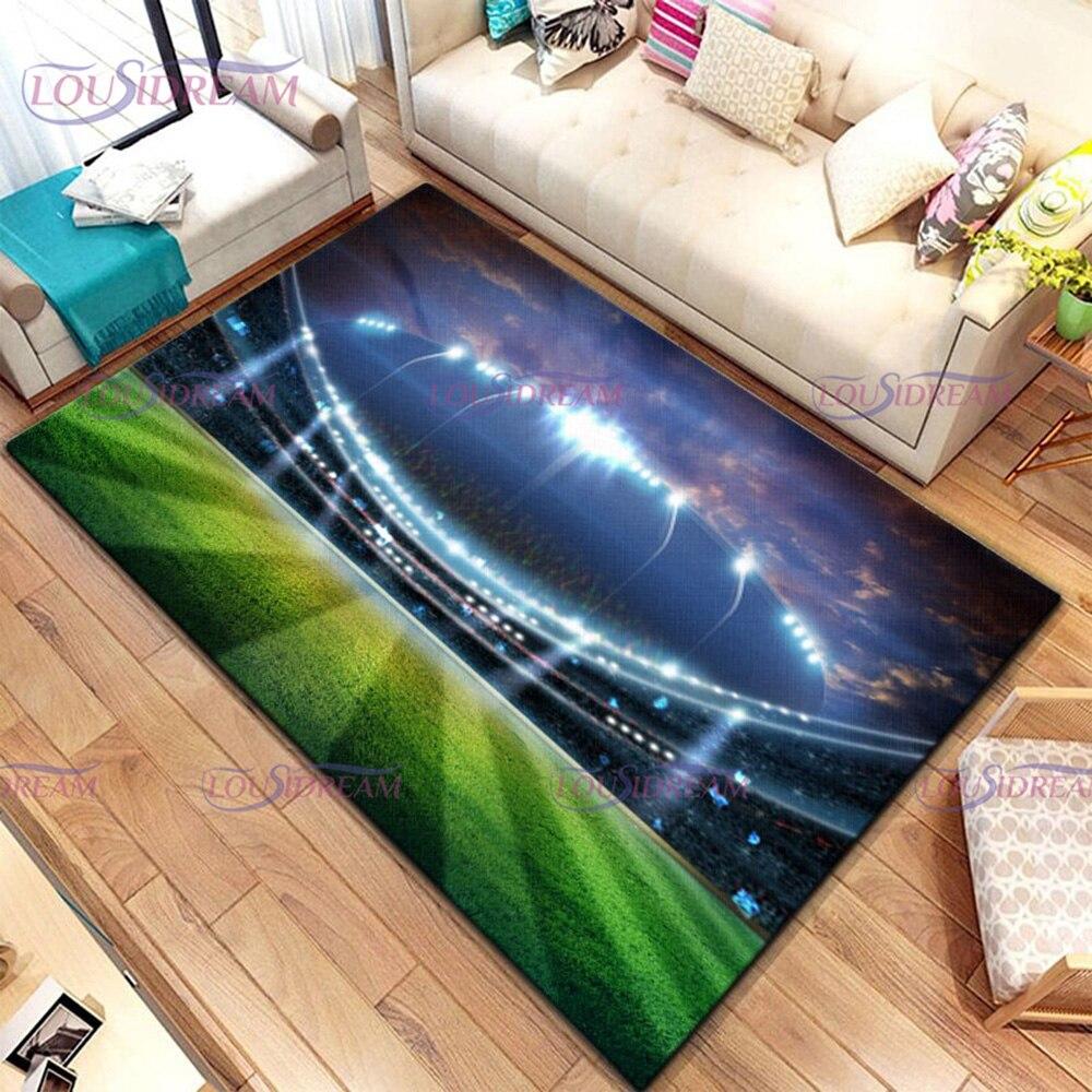 3D-Fußball-Fußball-Bilder-Teppich, Fußballfeld-Druck, Teppiche für Schlafzimmer, Wohnzimmer, Teppich, Hauseingang, Fußmatte, Kinderzimmer-Teppich