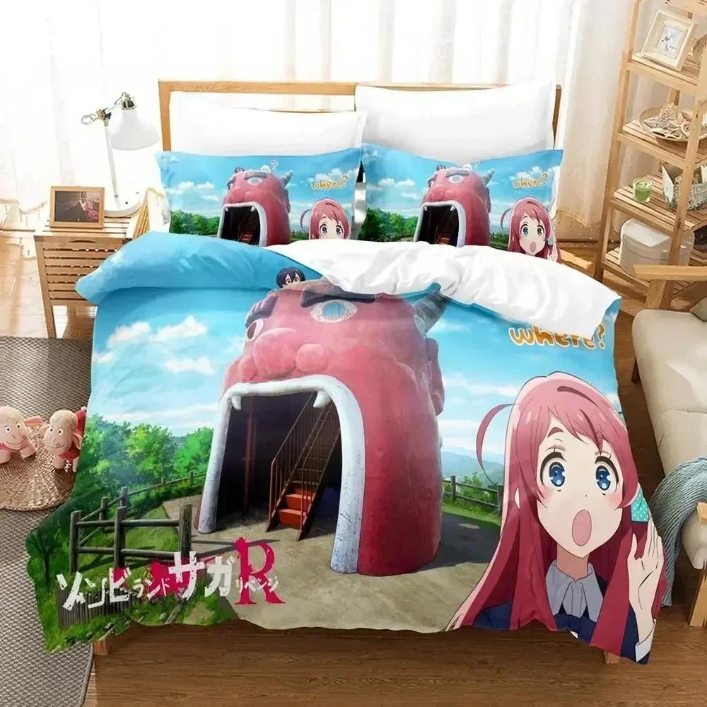 Zombie Land Saga Sängkläder Set Enkel Twin Full Queen King Size Sängset Vuxen Barn Sovrum Påslakan Set 3D-tryck lakan set