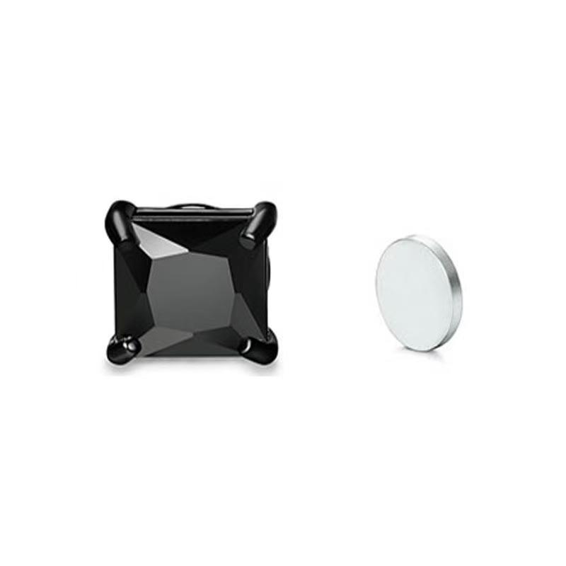 Orecchini Magnetici in Acciaio Inossidabile con Zirconi per Orecchie Non Forate - Orecchini alla Moda di Alta Gamma