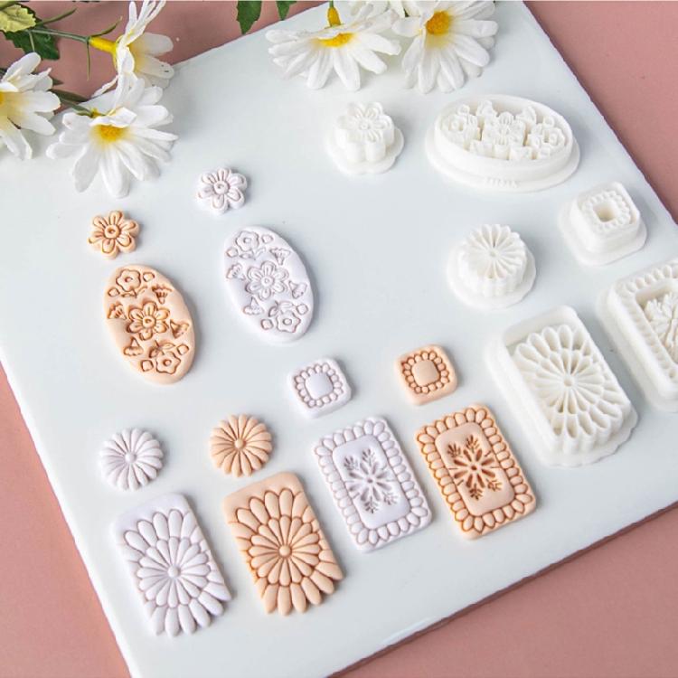 Plastic Bohemian Flower Earring Molds Polymer Clay Tools Reusable Mould For Handmade Jewelry Creations
