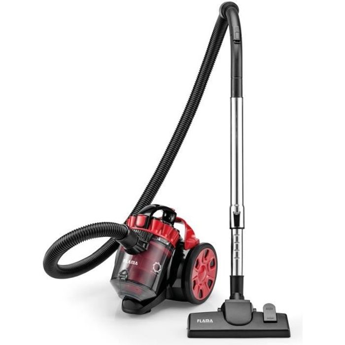 Aspirateur sans sac Flama 1684FL - Rouge - Capacité 1,5L - Puissance d'aspiration 800W-1000W