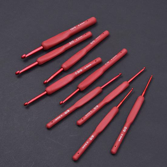 9 ks háčkovací háček Ergonomické háčkovací jehly bez námahy Odolné dlouhé pletací jehly Příslušenství k háčkování