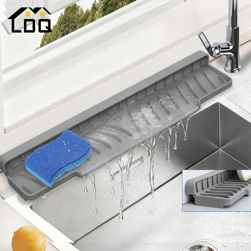 LDQ 1 Stück Schmaler Spülbecken-Abtropfmatte Spritzschutz-Design Grüne Abtropfschale Für Badezimmer-Spülbecken Spülmaschinen-Arbeitsplatten-Schutzmatte Geeignet