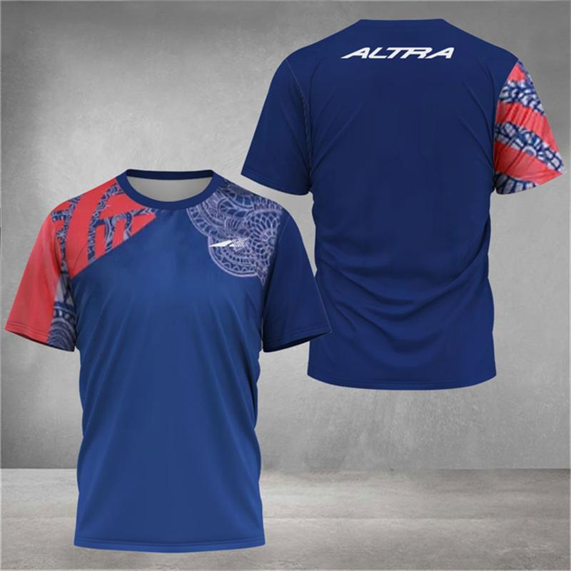Men's T-shirt Fast Drying Badminton Training Clothes Table Tennis Clothes Printed Running Tees Unisex Breathable Sportswear Tops