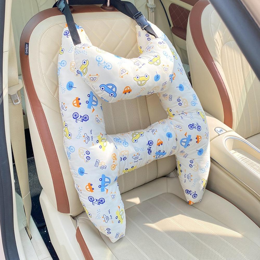 Cartoon Ultra-Soft Car Seat Pillows H-Shape Restful Naps Travel Pillow Safety Sleeping Head Support Kid