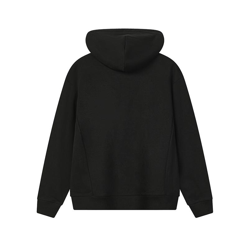 FILA Original Fashion Classic Simple Retro Sports Casual Embroidered Logo Versatile Comfortable Loose Knit Hoodie Unisex hoodies Black F61U619201FBK
