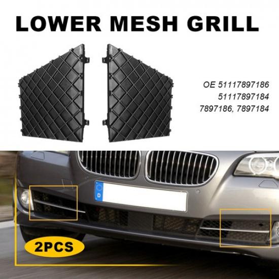 Left&Right Bumper Front Cover Lower Mesh Grill Trim Fit BMW 550i 2006-2010