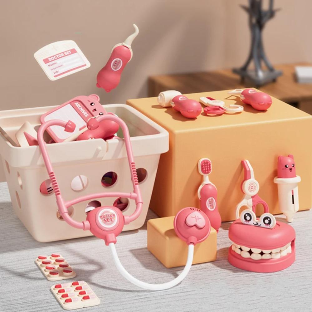 Medical Toy Children's Play House Plastic Simulation Dentist Set Pretend Role Play Toy Brushing Teeth Model Stethoscope Gifts
