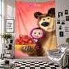Wall TapestryMasha and the Bear Art Hanging Cloth Decorative Background Cover for Room Decoration