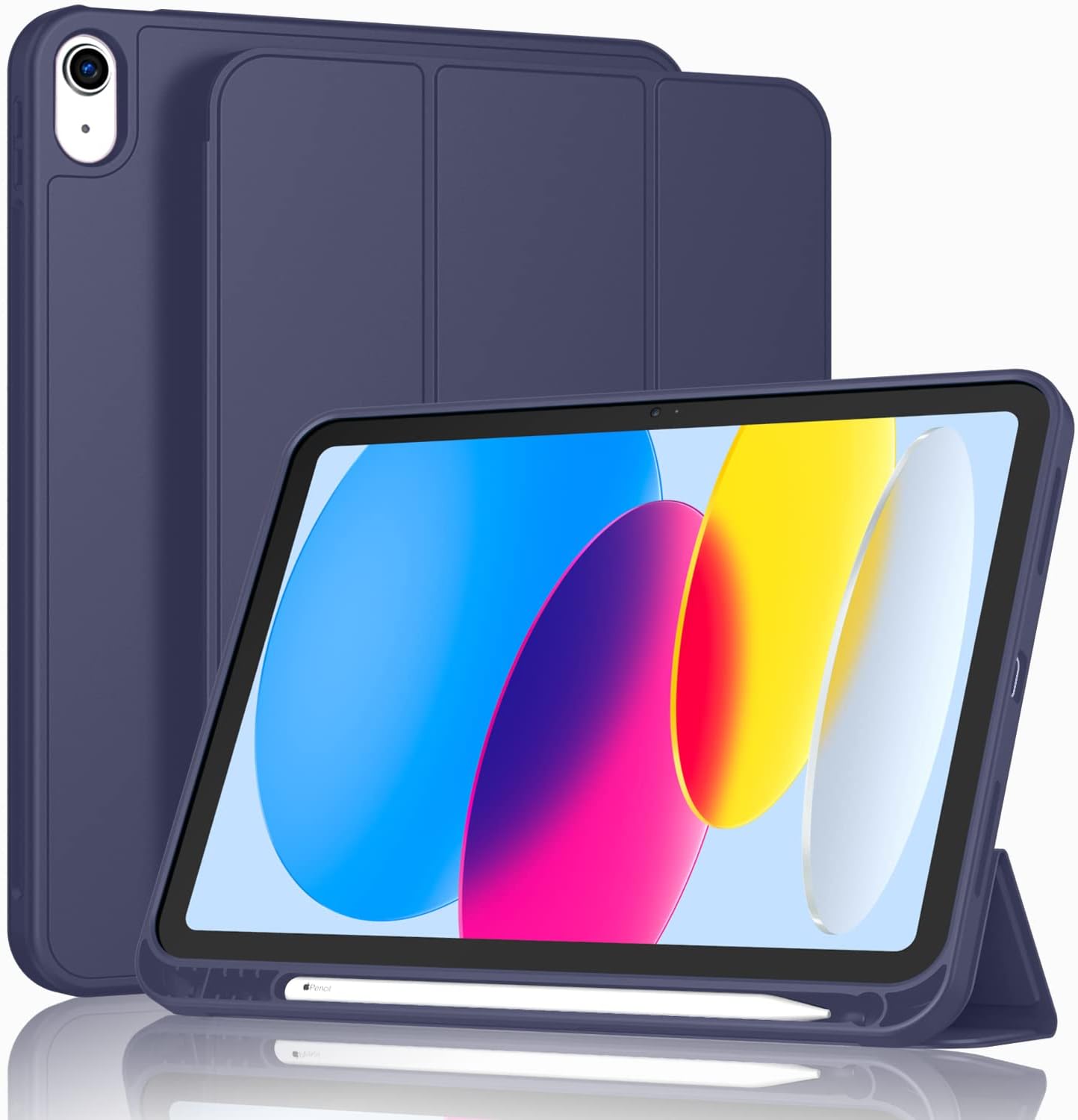 

Case for IPad (A16) 11 Inch 2025/iPad 10th Generation 10.9 Inch 2022, Slim Trifold Stand Protective Cover with Pencil Holder iPad (A16) 11-inch темно-синього кольору
