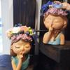 Geometric 3D Wreath Girl Gypsum Silicone Molds Storage Box Mold for Making Succulent Plant Pot Flower Pot Pen Holder
