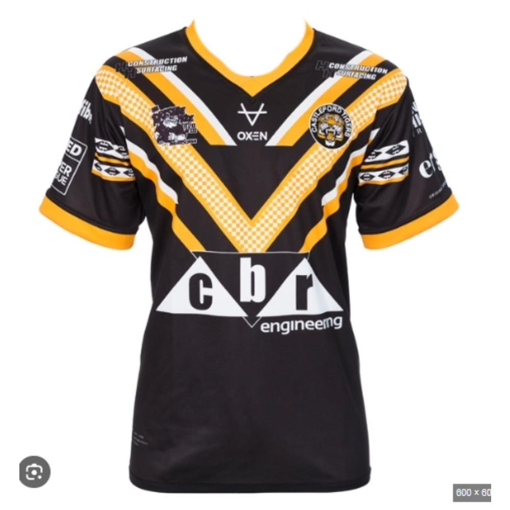 Rugby 2026 Uomini e Donne New Castleford Tigers Abbigliamento Sportivo Inghilterra Moda Maglietta a Maniche Corte Larga Traspirante Asciugatura Rapida