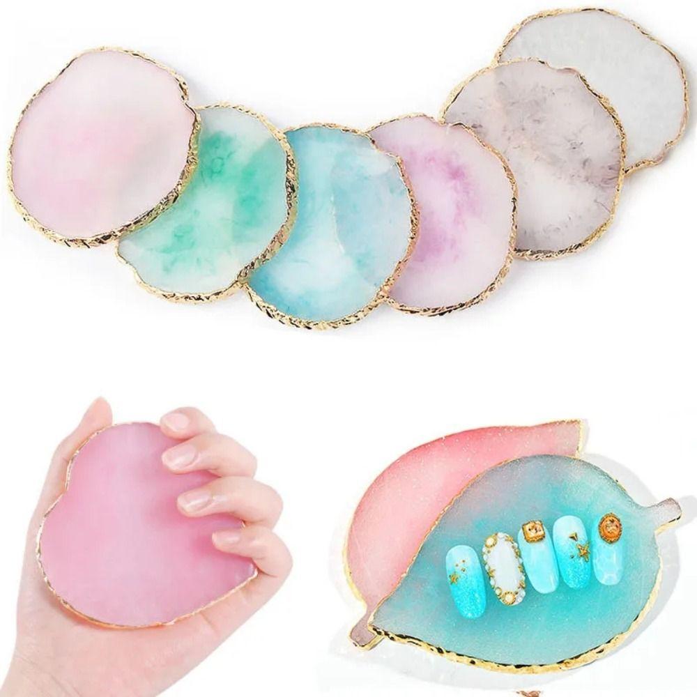 

Fake Nail Resin Agate Nails Palette Color Drawing Pallet Gel Polish Display Shelf Manicure помаранчевий