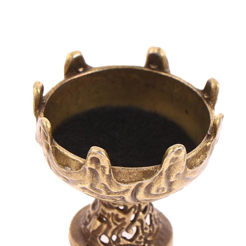 1Pc Retro Alloy Small Lotus Mountain Hollow Out Incense Stick Burner Incense Holder With Cover Home Decoration Crafts