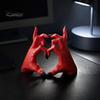 Halloween Tabletop Ornament Gothic Devil Hands Heart Statue, Demon Fingers in A Gesture Realistic Texture Sculpture Sculpture, Resin Love Sign