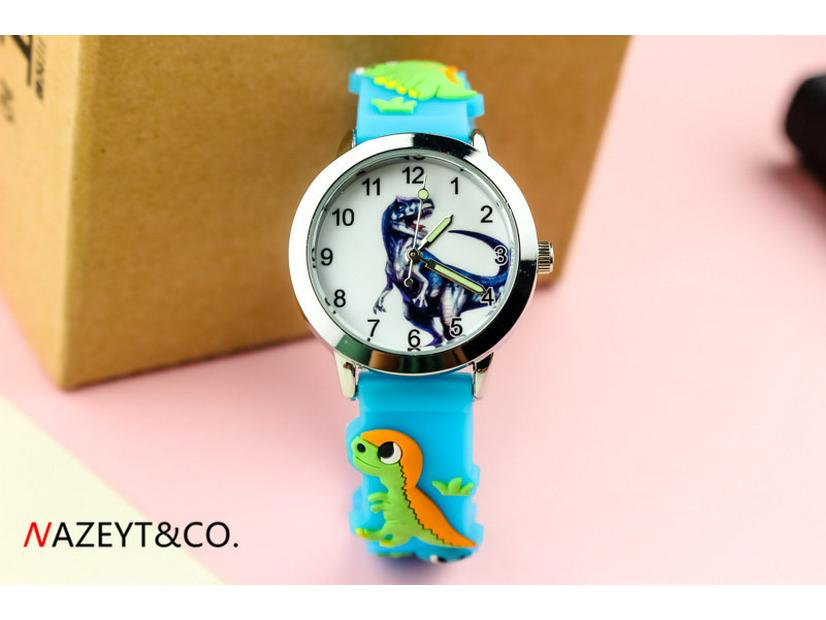 Children's 3D Dinosaur Silicone Watch - Cute Cartoon Animal Gift for Students