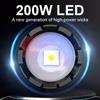 Powerful 200W LED Flashlight Super Bright Torch High Lumen 100000LM Spotlight Rechargeable Lamp Self-protection Lantern