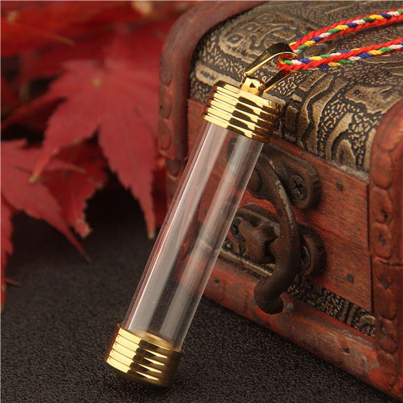 

Модный длинный большой вместимости открытый полый стеклянный флакон-трубка ниша для статуэтки Будды кулон подвеска мужской и женский ювелирный кулон