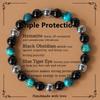 Blue Tiger Eye Beaded Bracelet: Natural Stone Handcrafted Jewelry Wristband