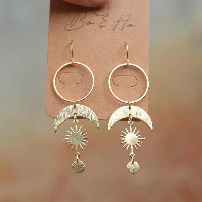 Bohemian Sun and Moon Earrings - Stylish Mother's Day Gift