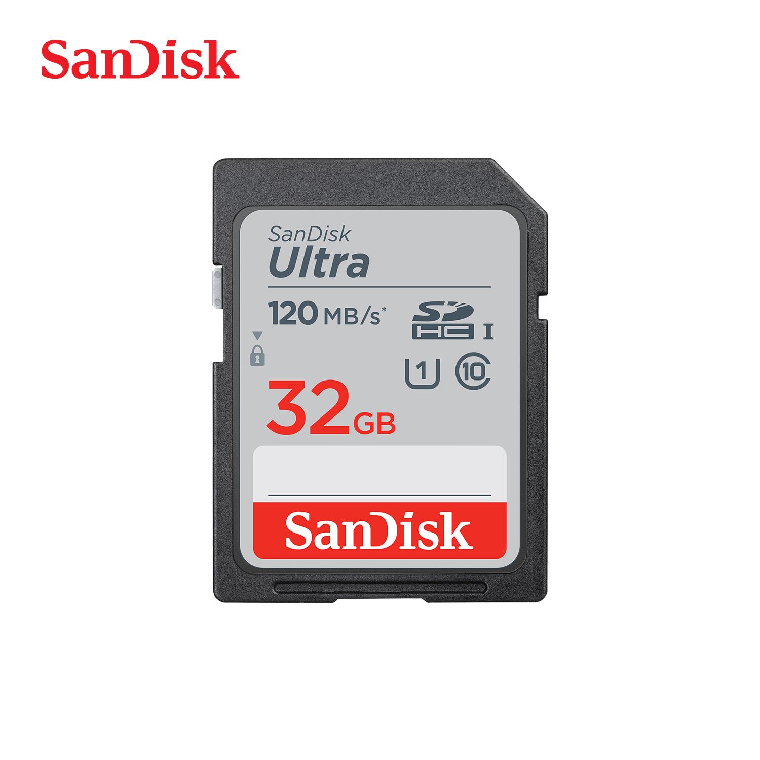 

Карта памяти SanDisk SD 64 ГБ 128 ГБ 256 ГБ V10 32 ГБ обычного размера оригинальная sandisk ultra Flash SD карта памяти высокоскоростная sdxc UHS-I для камеры 32GB
