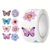 Waterproof Self-Adhesive Stickers 500 Butterfly and Floral Designs Per Roll Matte Finish, Ideal for Gift Boxes and DIY Crafts