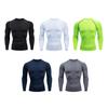 Men Quick Drying Tops Round Neck Long Sleeve High Elasticity Fitness Tops 3D Seamless Cutting Sports Fabric Athletic Shirt