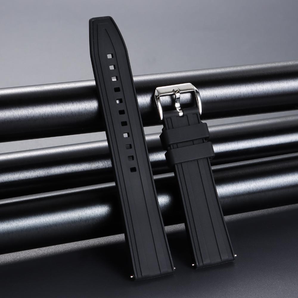 20 22mm Gummi-Uhrenarmband Universelles Armband für Rolex Weiches Silikon Wasserdicht Schnellverschluss Armband Uhrenzubehör