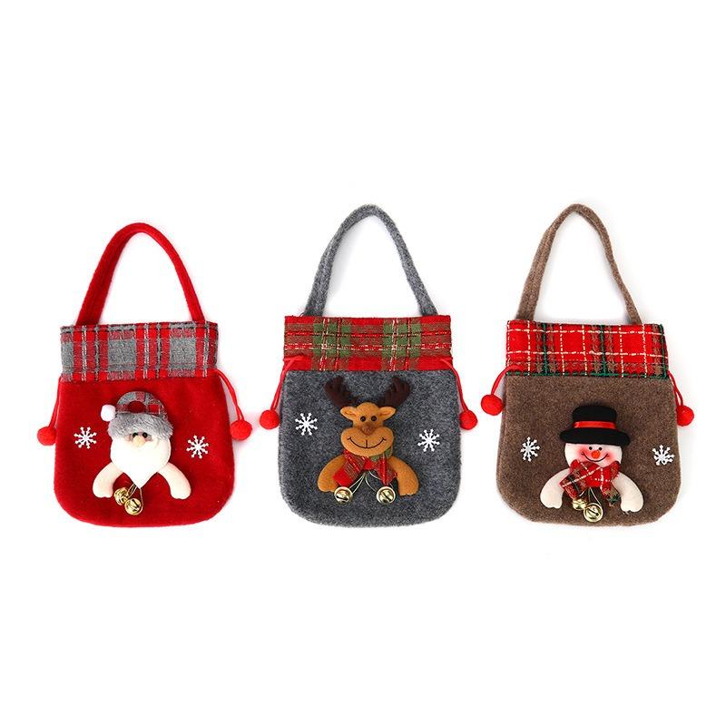 Christmas Gift Bags, Tote Bags with Bells, Old Man Apple Bags, Christmas Children's Gift Bags