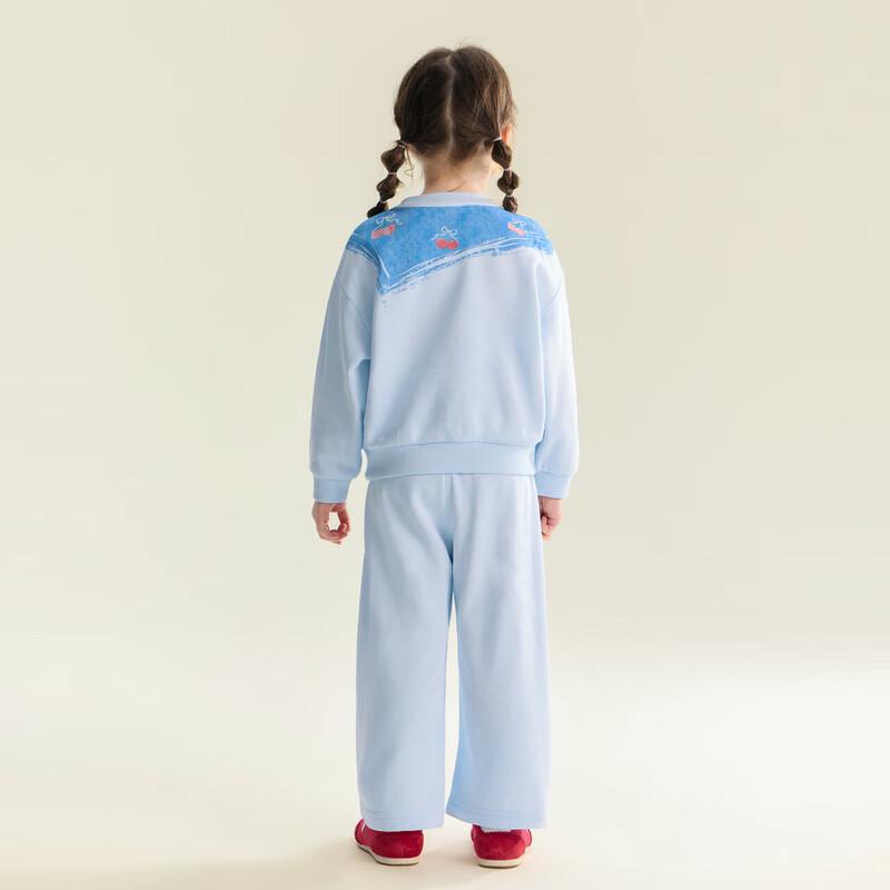 DEESHA Girls  Printed Collar Sweatshirt & Pants Set 130