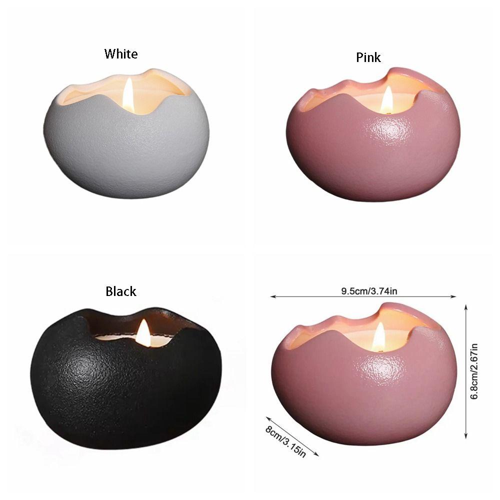 Cute Egg Shaped Candlestick Easy To Use Ceramic Aromatherapy Holder  Living Room