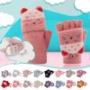 Winter Damen Erwachsene Plus Samt Verdickung Niedliche Catoon Fingerhandschuhe