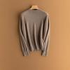 Women's Pure Cashmere Seamless Knit Sweater, Autumn/Winter Half-High Neck, Long Sleeve Base Layer