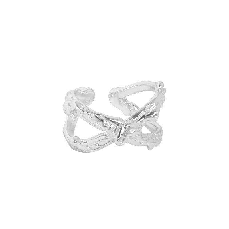 Lightweight Korean Stylish Handcrafted Xs925 Silver Ring For Women With Exquisite Irregular Texture And Perfect For Any Occasion